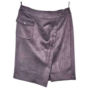 Anne Klein gray faux suede pencil skirt size 6 NWT